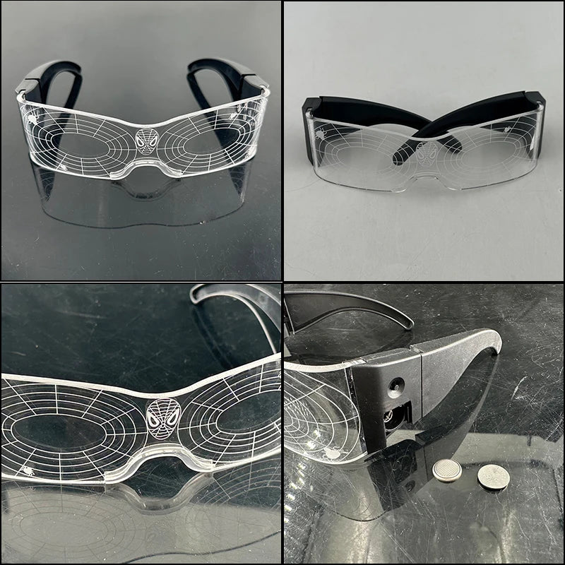 Hot LED Luminous Glasses Neon Light Up Visor Eyeglasses Bar Party Glasses For Halloween Christmas Festival Glow Party Decoration