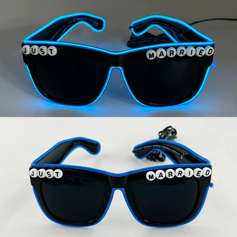 Rave Bar Glowing Glasses With Light Neon Party Decor LED Sunglasses For Men Women Birthday Luminous Glasses Festival Supplies