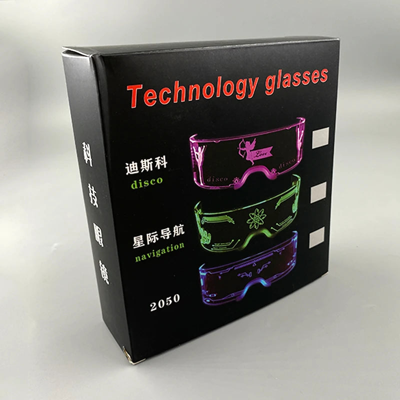 Hot LED Luminous Glasses Neon Light Up Visor Eyeglasses Bar Party Glasses For Halloween Christmas Festival Glow Party Decoration