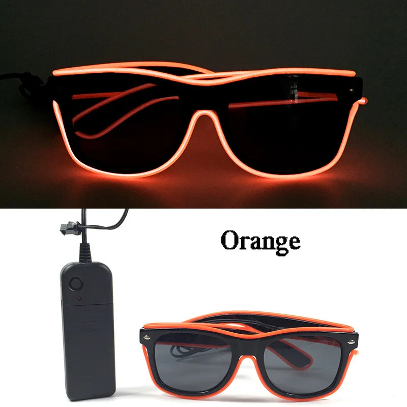 Rave Bar Glowing Glasses With Light Neon Party Decor LED Sunglasses For Men Women Birthday Luminous Glasses Festival Supplies