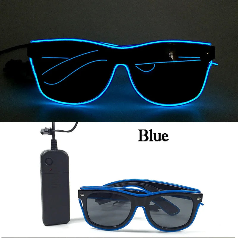Rave Bar Glowing Glasses With Light Neon Party Decor LED Sunglasses For Men Women Birthday Luminous Glasses Festival Supplies
