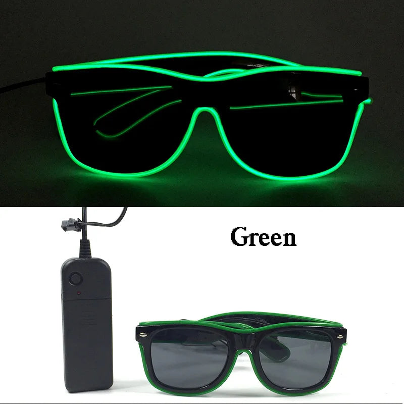 Rave Bar Glowing Glasses With Light Neon Party Decor LED Sunglasses For Men Women Birthday Luminous Glasses Festival Supplies