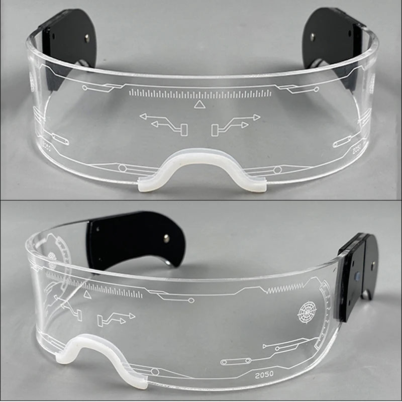 Hot LED Luminous Glasses Neon Light Up Visor Eyeglasses Bar Party Glasses For Halloween Christmas Festival Glow Party Decoration