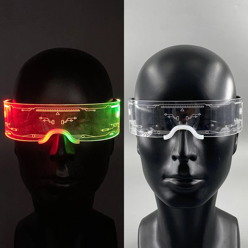 Hot LED Luminous Glasses Neon Light Up Visor Eyeglasses Bar Party Glasses For Halloween Christmas Festival Glow Party Decoration