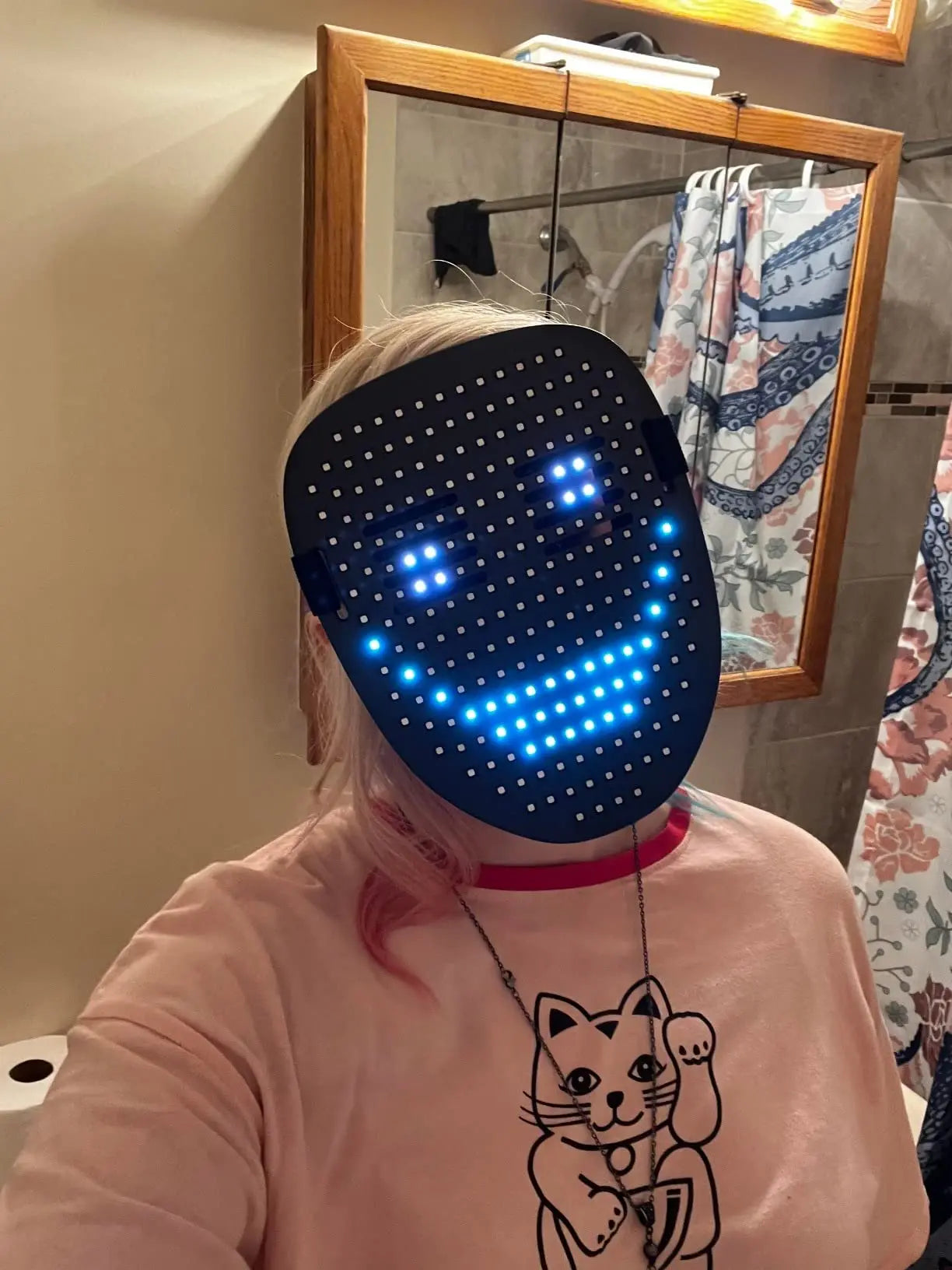 LED Light Up Mask APP Control Programmable Glowing Face Masks For Scary Halloween Festival Costume Masquerade Parties Cosplay