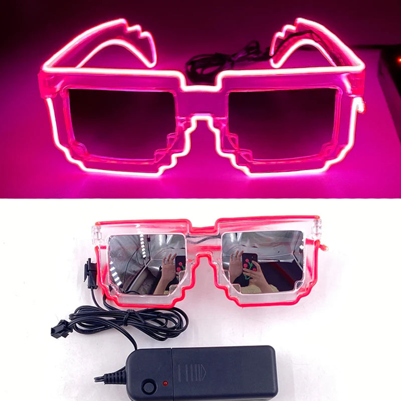 Rave Bar Glowing Glasses With Light Neon Party Decor LED Sunglasses For Men Women Birthday Luminous Glasses Festival Supplies