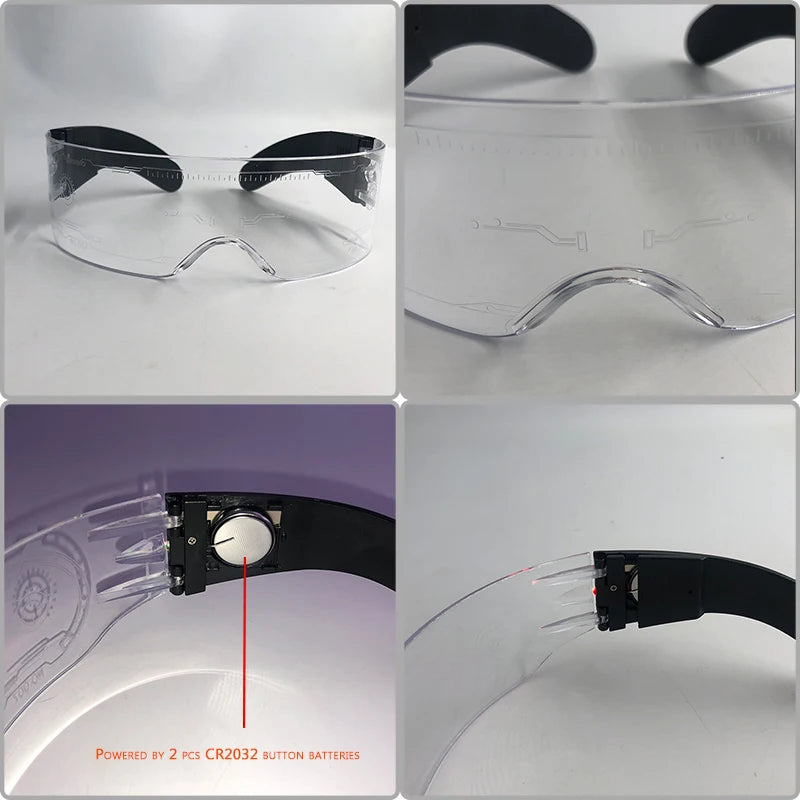 Hot LED Luminous Glasses Neon Light Up Visor Eyeglasses Bar Party Glasses For Halloween Christmas Festival Glow Party Decoration