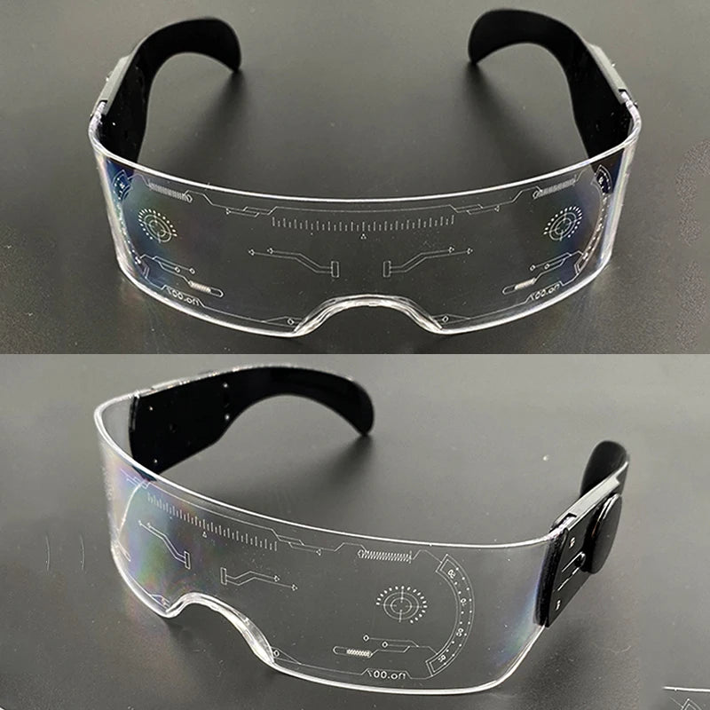 Hot LED Luminous Glasses Neon Light Up Visor Eyeglasses Bar Party Glasses For Halloween Christmas Festival Glow Party Decoration