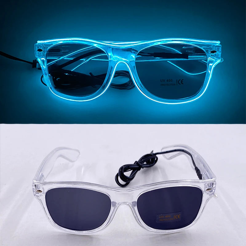 Rave Bar Glowing Glasses With Light Neon Party Decor LED Sunglasses For Men Women Birthday Luminous Glasses Festival Supplies