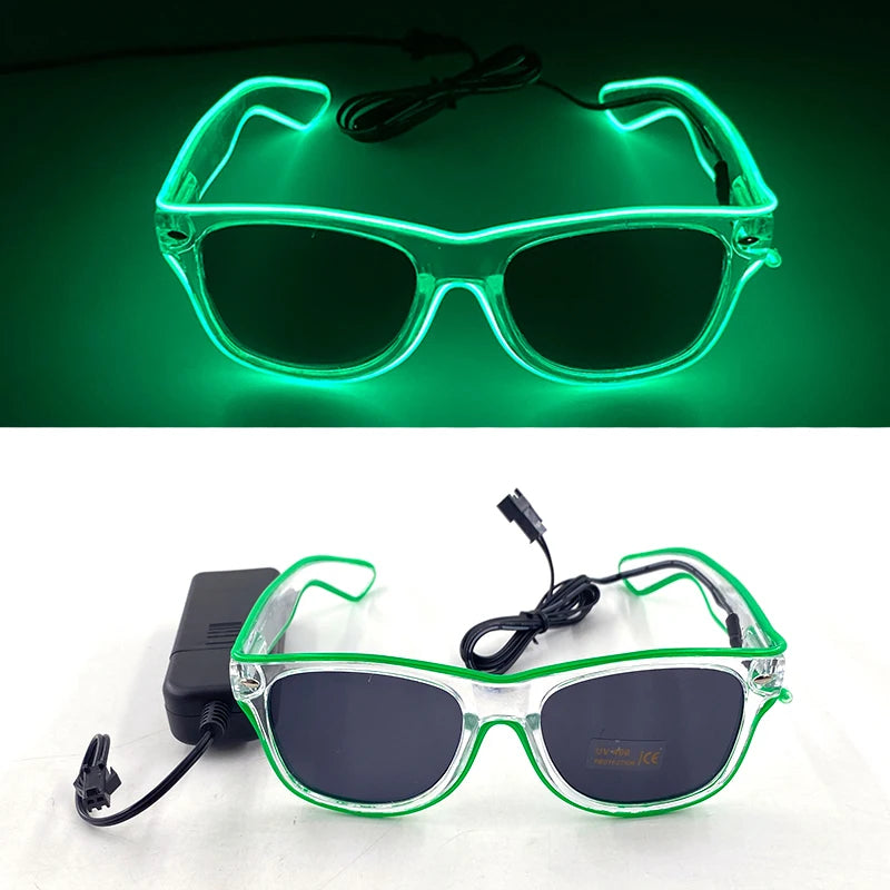Rave Bar Glowing Glasses With Light Neon Party Decor LED Sunglasses For Men Women Birthday Luminous Glasses Festival Supplies