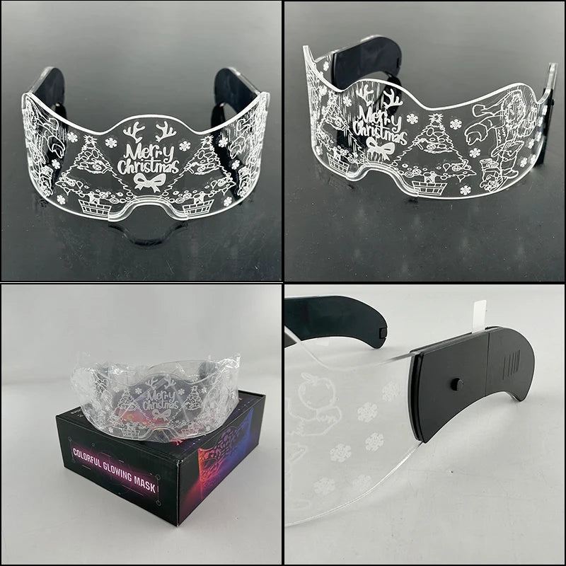 Hot LED Luminous Glasses Neon Light Up Visor Eyeglasses Bar Party Glasses For Halloween Christmas Festival Glow Party Decoration