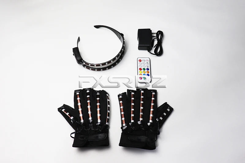 LED Gloves Glowing Glasses Light Up Glasses Rave Costume Decor DJ Dance Performances Luminous Props Halloween Decorati