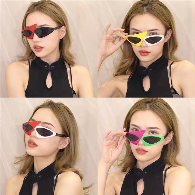Vintage Green Red Glasses 2023 Fashion Women Men Fancy Party Festival Sunglasses Hip Hop Unique Y2K Roy Purdy Funny Shades UV400