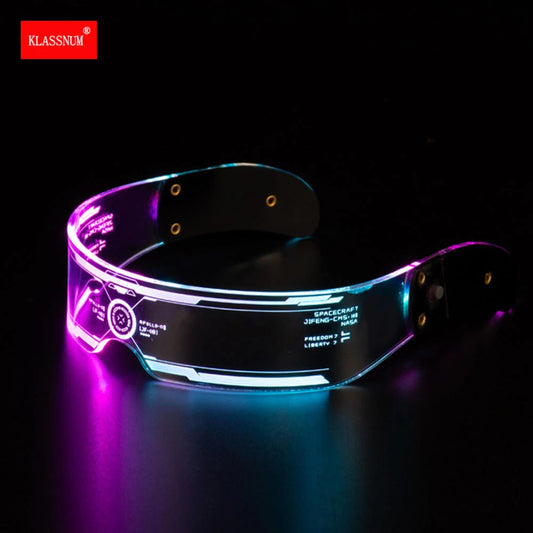 Led Glasses Party Flashing Glasses Colorful Luminous 7 Color Decorative Technology Eyeglasses Control Glowing Eyewear 2025 New