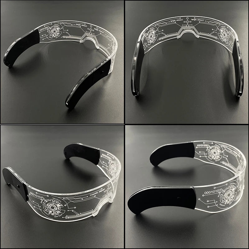 Hot LED Luminous Glasses Neon Light Up Visor Eyeglasses Bar Party Glasses For Halloween Christmas Festival Glow Party Decoration