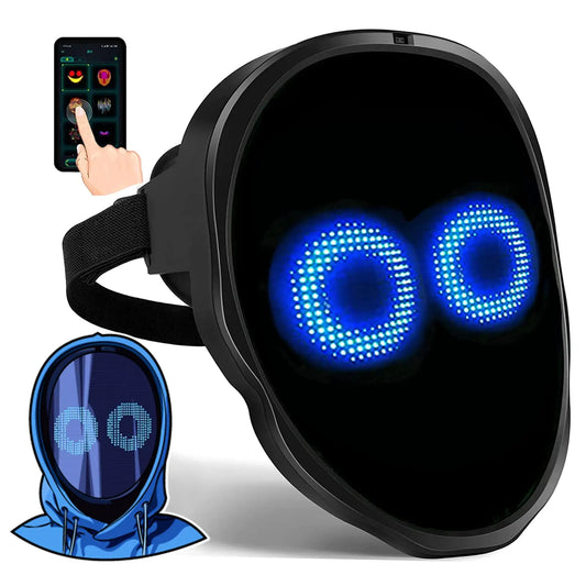 LED Light Up Mask APP Control Programmable Glowing Face Masks For Scary Halloween Festival Costume Masquerade Parties Cosplay