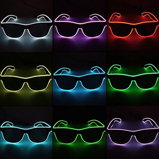 Rave Bar Glowing Glasses With Light Neon Party Decor LED Sunglasses For Men Women Birthday Luminous Glasses Festival Supplies
