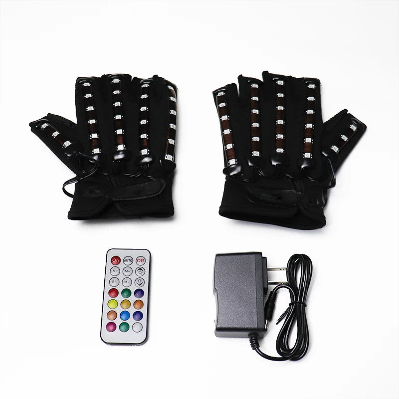 LED Gloves Glowing Glasses Light Up Glasses Rave Costume Decor DJ Dance Performances Luminous Props Halloween Decorati