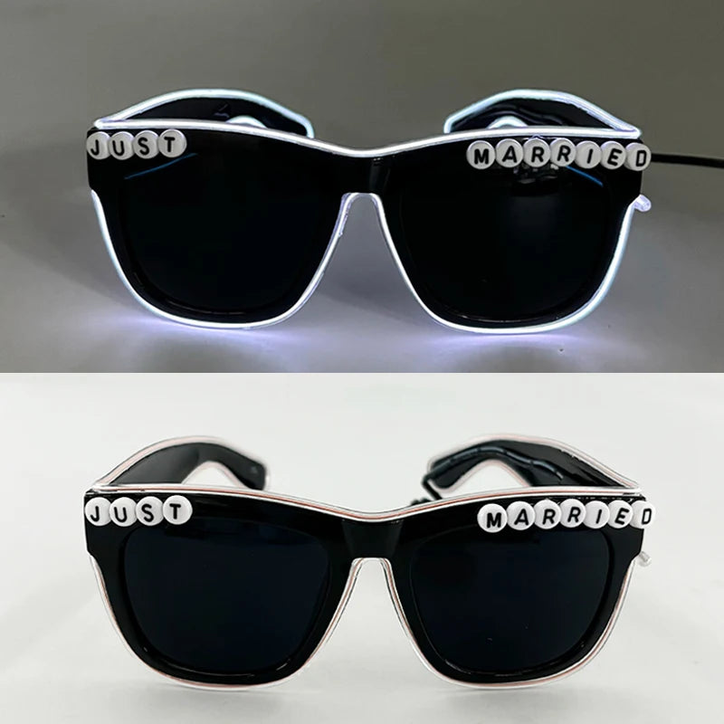 Rave Bar Glowing Glasses With Light Neon Party Decor LED Sunglasses For Men Women Birthday Luminous Glasses Festival Supplies