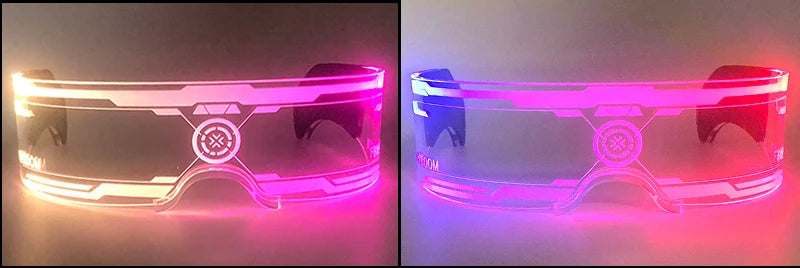 Hot LED Luminous Glasses Neon Light Up Visor Eyeglasses Bar Party Glasses For Halloween Christmas Festival Glow Party Decoration